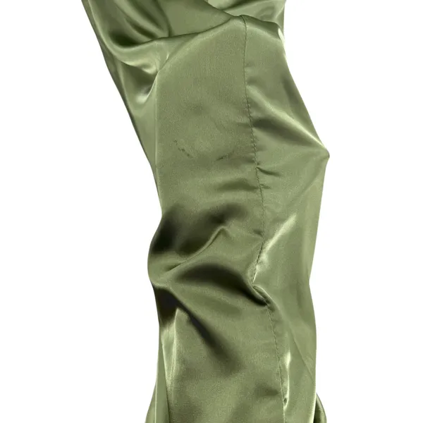 LanTing Bride TS Couture Olive Green Satin Draped One Shoulder‎ Gown NWT Small - Image 8