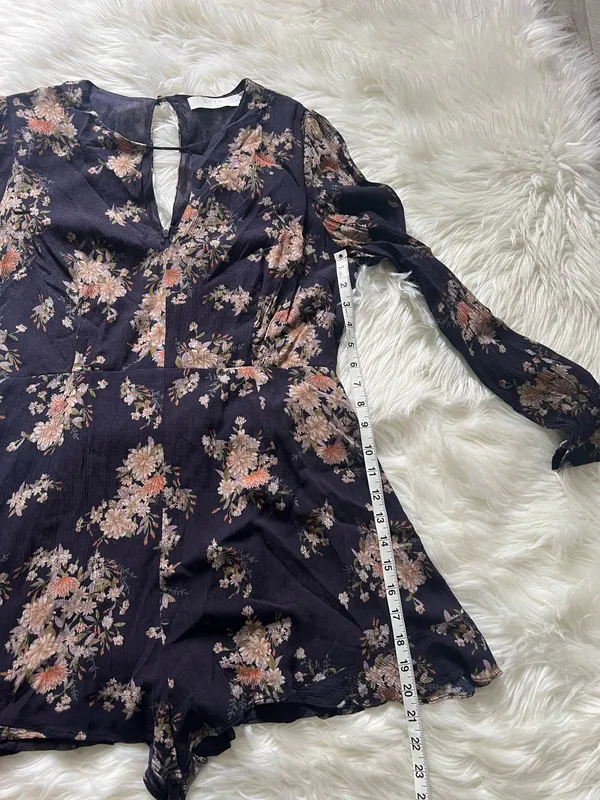 Astr the Label Floral Print Long Sleeve Romper Size XL - Image 7