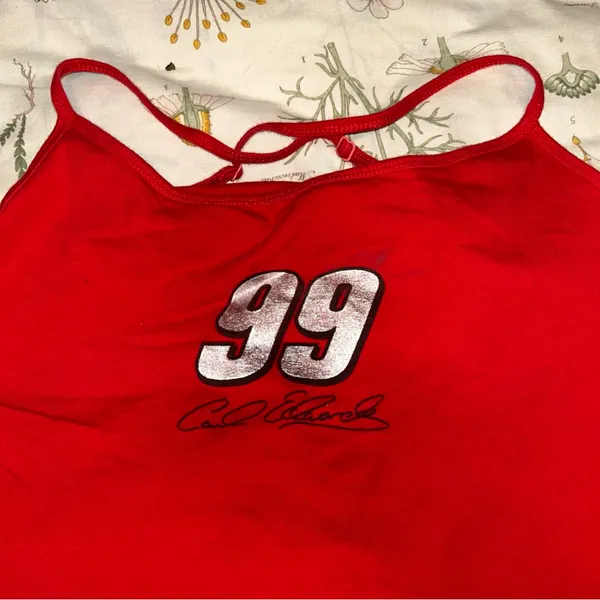 NASCAR Carl Edwards Shirt Ladies Large Tank Top Cami Red #99 Car Racing - Image 2