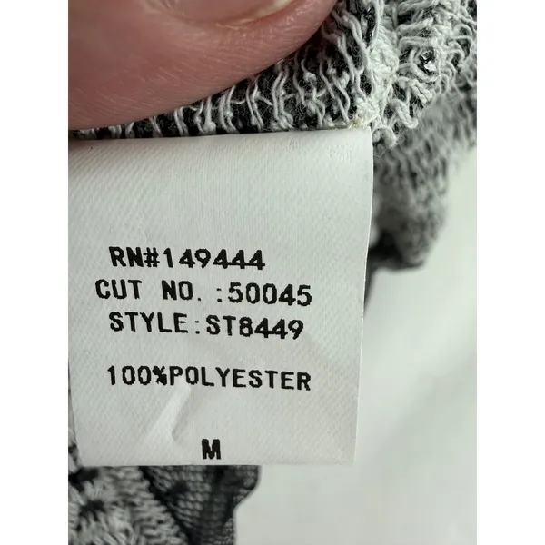 Ember Grey Black Floral Lace Mesh Kimono Cardigan Tie Front ST8449 NWT Medium - Image 4