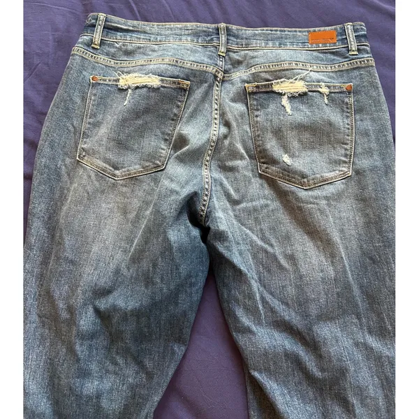 Judy Blue Los Angeles Boyfriend Fit Distressed Ripped Jeans Medium Wash 18W - Image 14