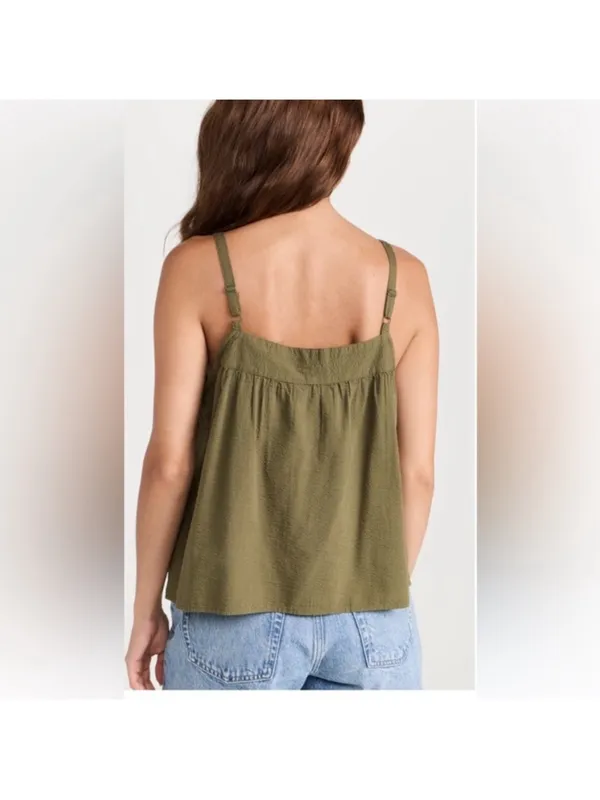 Faherty Sleeveless Olive Green Tank Top Size XS - Image 5