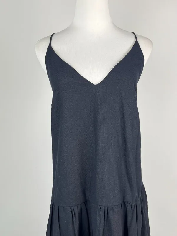 NWOT Farm Rio Linen Blend Black Sleeveless Layer Tiered Maxi Dress Size S - Image 6