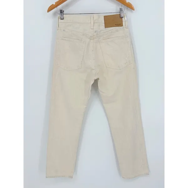 Rag & Bone Maya High Rise Ankle Slim‎ Jeans 25 Cream Silver Metallic Moonshine - Image 10