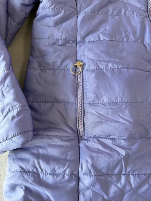 Women's Purple Hooded Winter Puffer Coat Size 3XL #260849 - Image 10