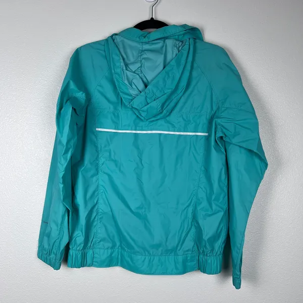 Columbia Women's Hooded Lightweight Rain Jacket Blue Sz S - Image 7