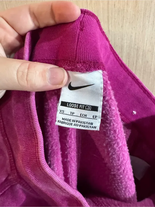 Women’s Nike Loose Fit Magenta Sweat Joggers with White Logo Size XS - Image 5