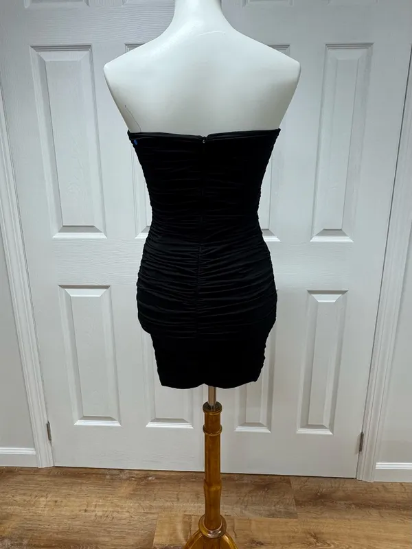 Olga & Maya Black Strapless‎ Ruched Mini Dress - Size S - NEW Without Tags. - Image 6