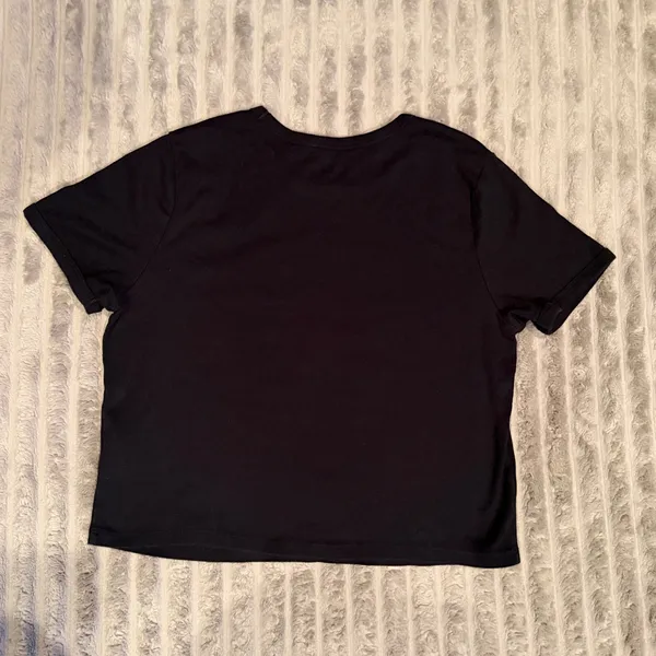 Hollister Womens Black Cherub Angel Graphic‎ Tee Cotton Short Sleeve Shirt L - Image 7