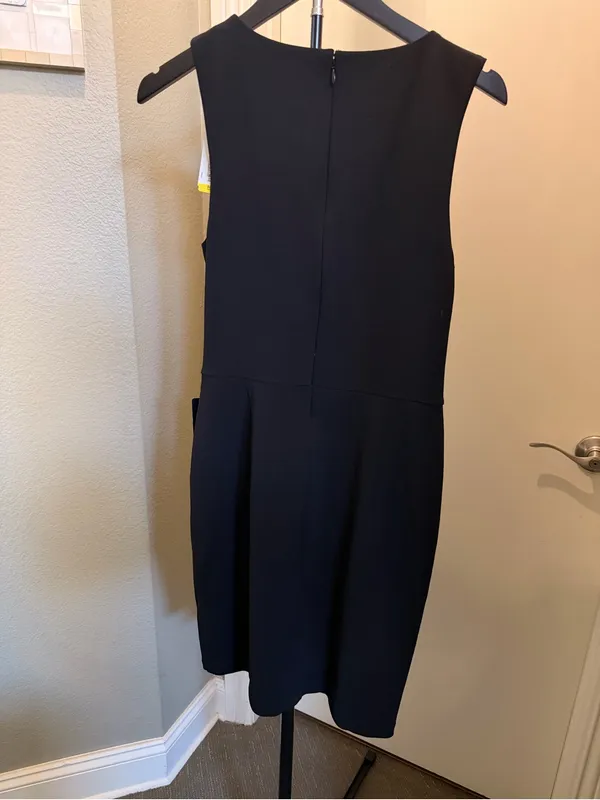 Express Black Sleeveless Wrap Midi Dress with Side Buckle - Image 4