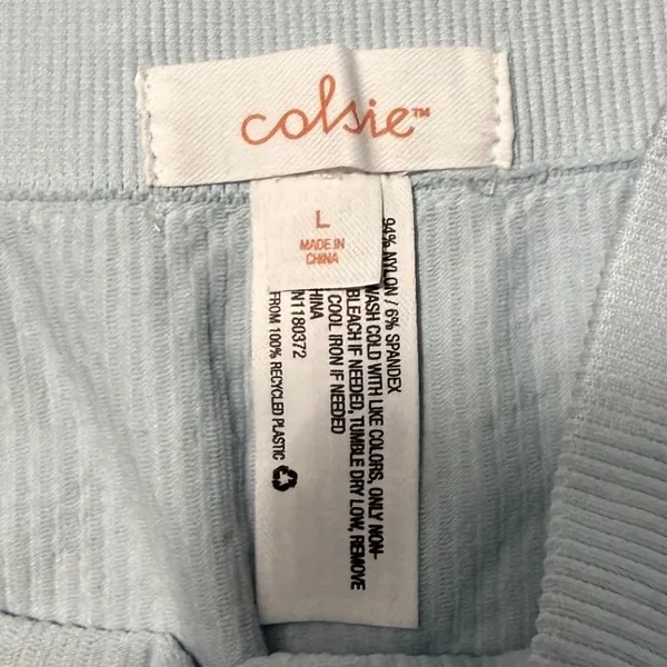 Colsie Light Blue Ribbed Seamless Lounge Shorts High Waisted Womens Large‎ - Image 5