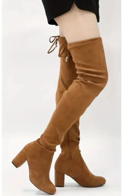 Boots Tan Forever 21 Suede Over-The-Knee - Image 3