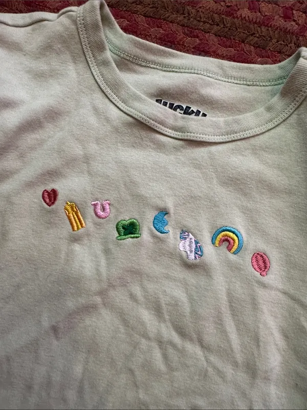 LUCKY CHARMS Mint Green Short Sleeve Tee Rainbow Icons - Image 3