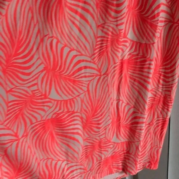 GAP Strapless Neon Pink Leaf Pattern Maxi Dress Size XS - Image 8