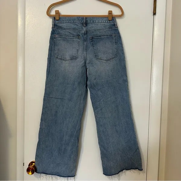 J. Crew Wide Leg Crop Jean Raw Hem Womens 27 Blue Style BX560 - Image 9
