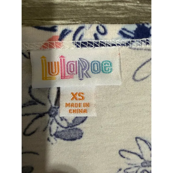 LuLaRoe Ana‎ Maxi Dress XS Blue Floral Short Sleeve Scoop Neck Cottagecore Boho - Image 5