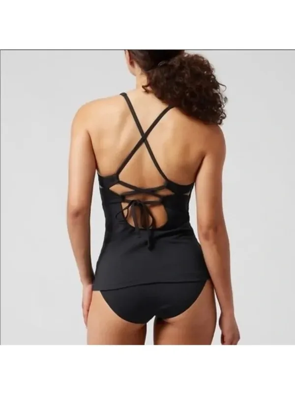 New Athleta S Triangle Tankini Cup D-DD Small Black #531208002 - Image 2