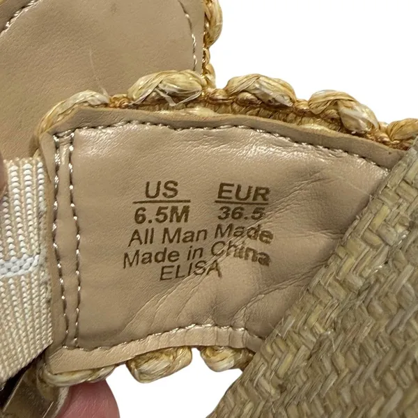 Sam Edelman Elisa Natural Raffia Slide Sandals Size 6.5 Beaded - Image 10