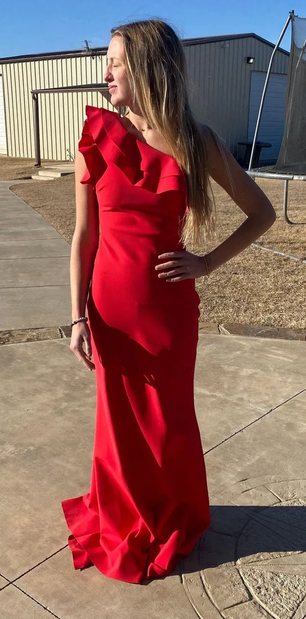 Tarik Ediz Red Formal / Prom Dress - Image 2