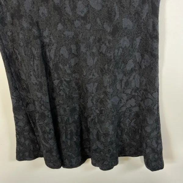 Peruvian Connection Pima Cotton Jacquard Knit Fit‎ and Flare Dress Grey Black S - Image 3