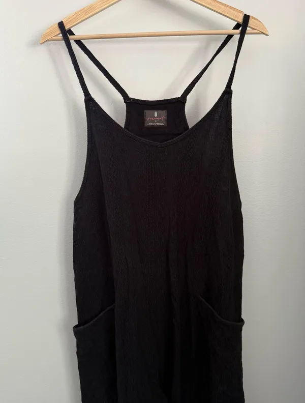 Free People Small Hot Shot Cable Knit Onesie Black - Image 3