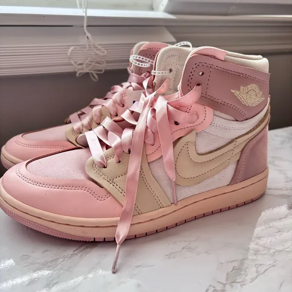 Nike AIR JORDAN 1 HIGH METHOD OF MAKE Pink Oxford Size 8.5 Women’s - Image 2