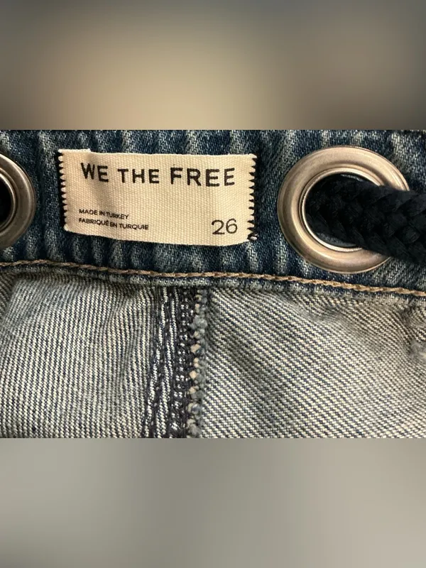 NWT FREE PEOPLE WE THE FREE Moxie Barrel Shorts Timeless Blue $128 CURRENT 26 S - Image 5