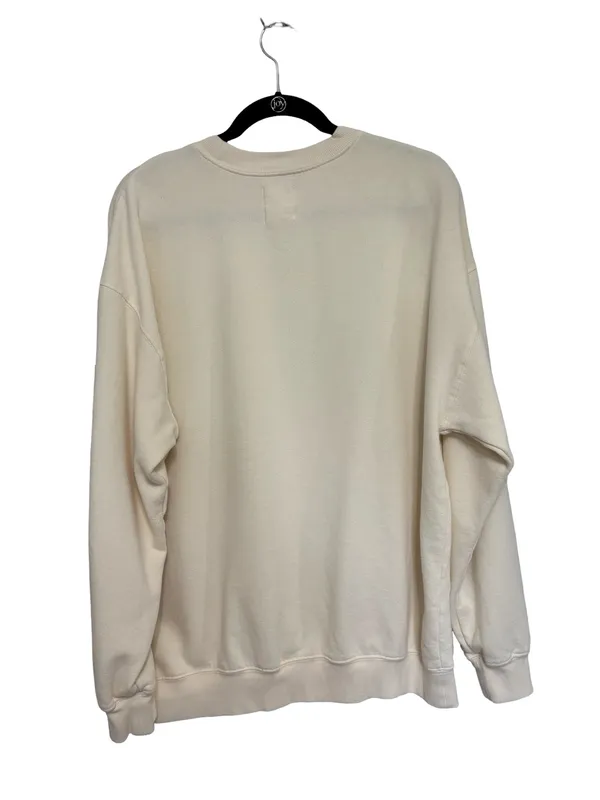 Billabong Women’s Ride In Oversized Graphic Crewneck Sweatshirt Off White Size M - Image 4