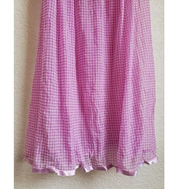 Victoria's Secret Babydoll Women Medium Bow Slip Semi Sheer Cami Pink Silky Trim - Image 3