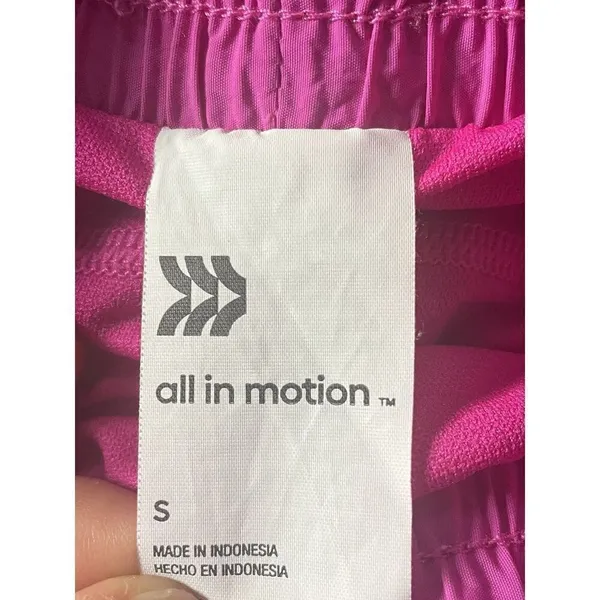 All In Motion Pink High Waist Lined Active Shorts Women’s S Zip Pocket - Image 2