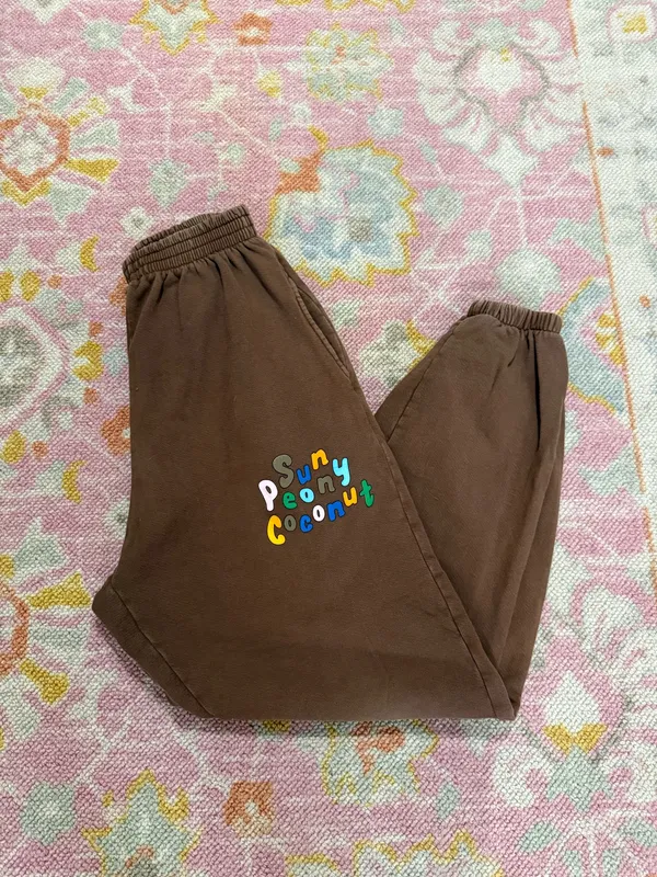 Sun Peony Coconut Sweatpants Brown - Image 2