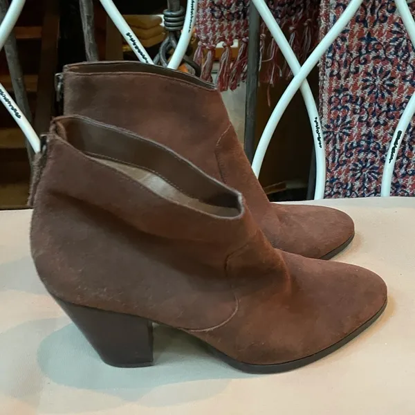Tesori Leather Back Zip Bootie Brown Size 9‎ - Image 4