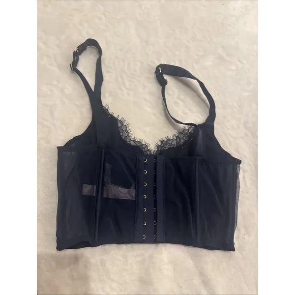 Victoria's Secret Bra Size XS/XP Bejeweled floral embroidered coquette whimsy goth - Image 4