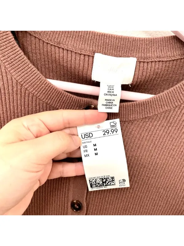NWT H&M Ruffle Cardigan Dusty Rose Size M Romantic Minimalist Balletcore - Image 3