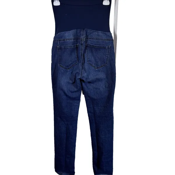 Indigo Blue Women's Maternity Jeans Dark Wash, Size Small, Sidestretch Pre-owned - Image 2