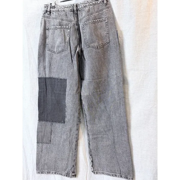 Garage Denim Gray‎ Patchwork Wide Leg Jeans Urban Street Utility Size 9 - Image 7