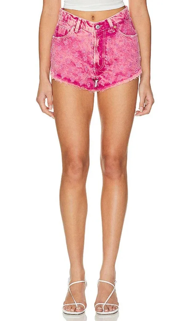 Free People We The Free Mixed Emotions Hi Lo Short Dragonfruit Sorbet Pink Rose - Image 2