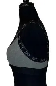Nike Strappy Sports Bra Size M Black Gray - Image 2