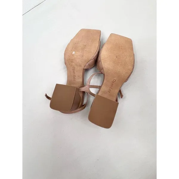 Open Edit Block Heel Ankle Strap Quilted Square Toe Open Toe Sandals Size 8.5 - Image 3