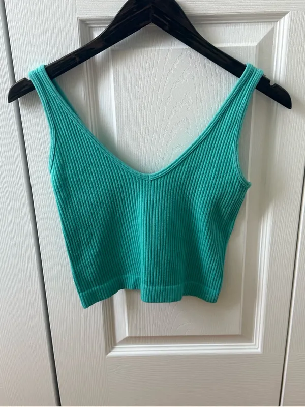 Free People Turquoise Ribbed Brami - Image 2