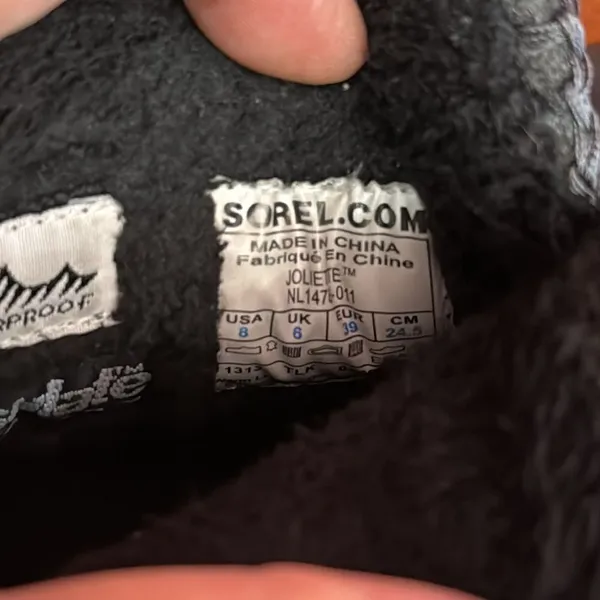 Sorel‎ Black Leather Joliette Thinsulate Waterproof Ankle Boots Size 8 - Image 9