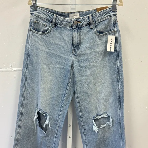 NWT‎ PacSun Casey Low Rise Baggy Jeans Shiloh Light Wash Distressed 26 Denim - Image 3