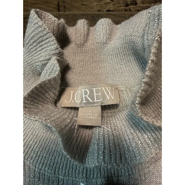 J. Crew Metallic merino wool ruffleneck sweater NEW - Image 4