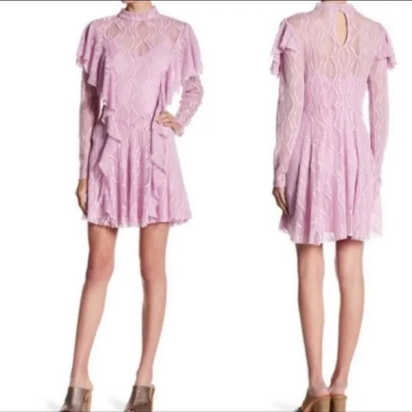 NWT Free people rock Candy lace ruffle‎ dress sz S - Image 2
