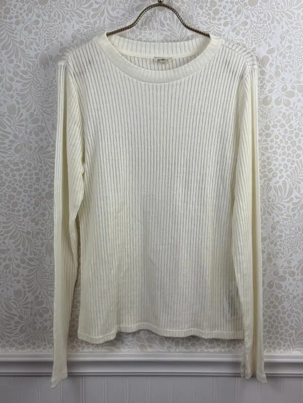 Pilcro from Anthropologie Cream Sheer Lightweight Layering Top - Size - Large - Image 8