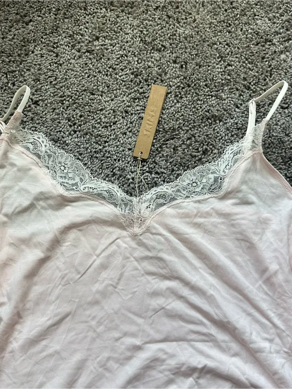 SKIMS Barely Pink Lace-Trim Camisole Tank - Image 3