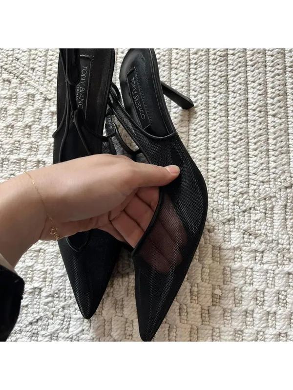 Tony Bianco Breeze Heel in Black Nylon - Image 6