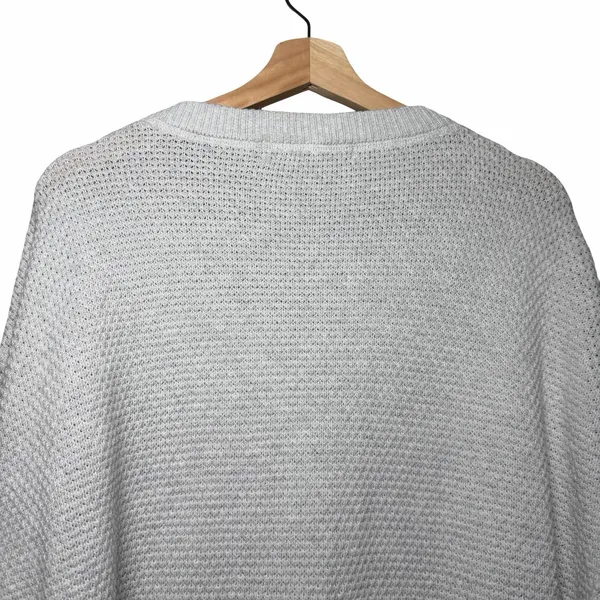 Free People FP Beach Hailee Sweater XS Gray Waffle Knit Henley Oversized Cotton - Image 5
