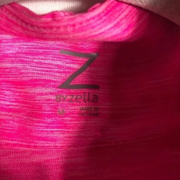 Zella Women's‎ Athletic Zip Neck Long Sleeve Shirt Bright Pink Heathered Size M - Image 5