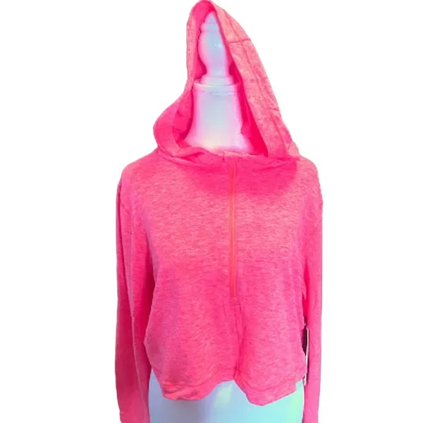90 Degree by Reflex‎ Pink Half Zip Pullover Hoodie Size Large NWT - Image 3